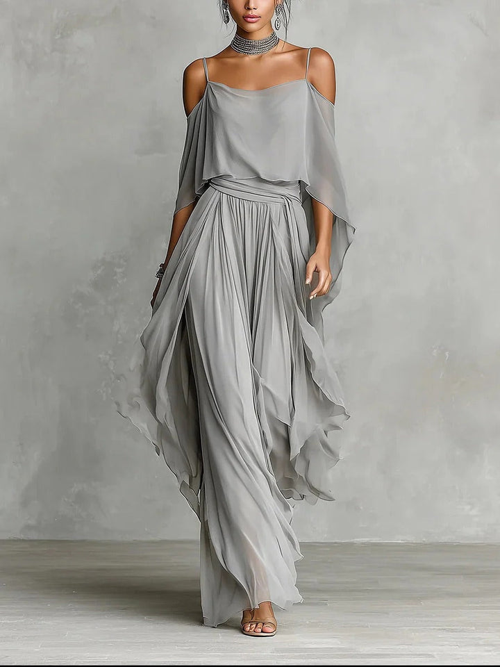 Marisa™ | Layered Cold Shoulder Wide Leg Set