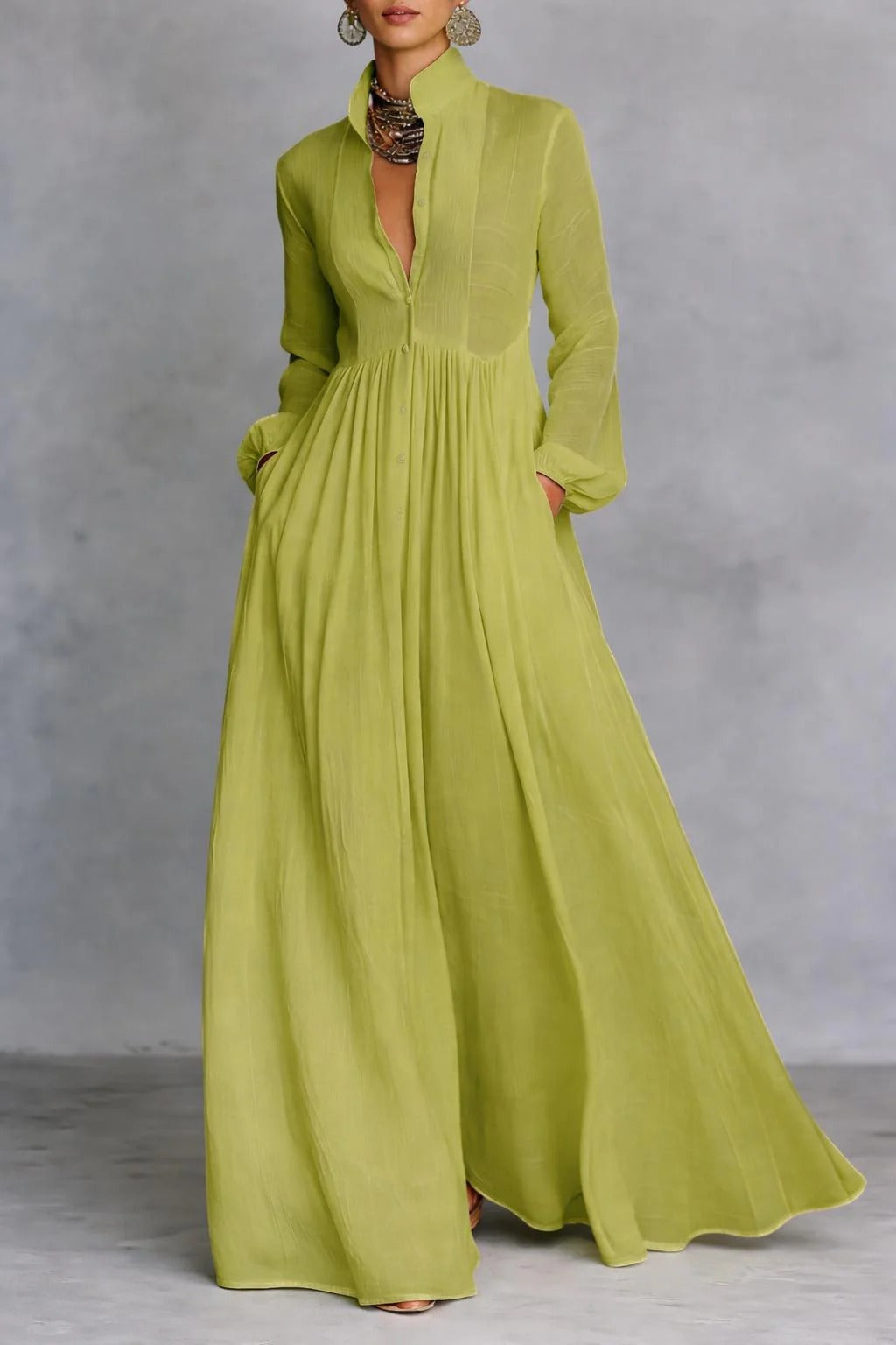 Patricia | Flowing Button-Front Maxi Dress