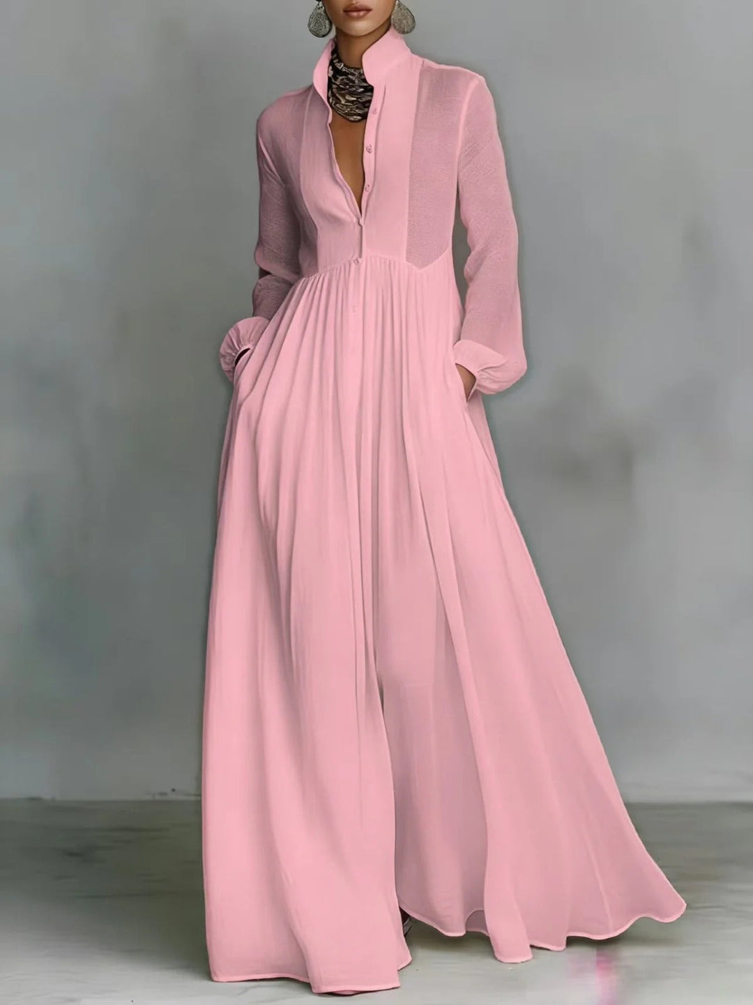 Ivy | Flowing Button-Front Maxi Dress