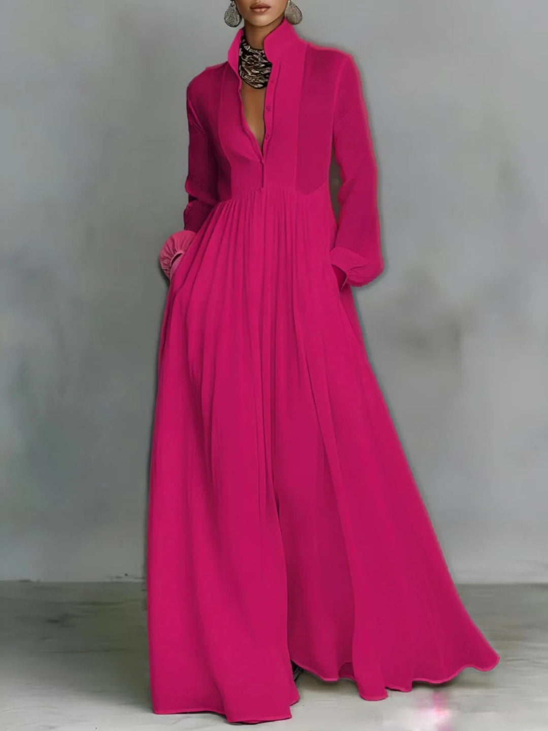 Helen | Flowing Button-Front Maxi Dress