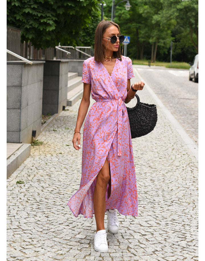 Judy | Stylish V-Neck Floral Dress