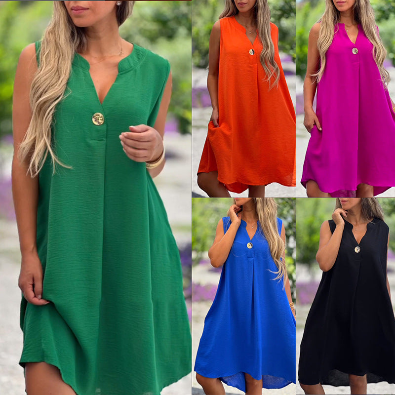 Elsie™ | Sleeveless V-neck Dress